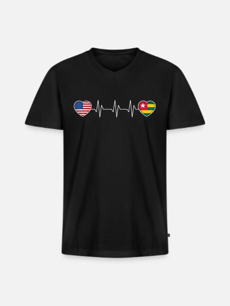 Togo - Men's Premium Organic T-shirt with V-neck - black