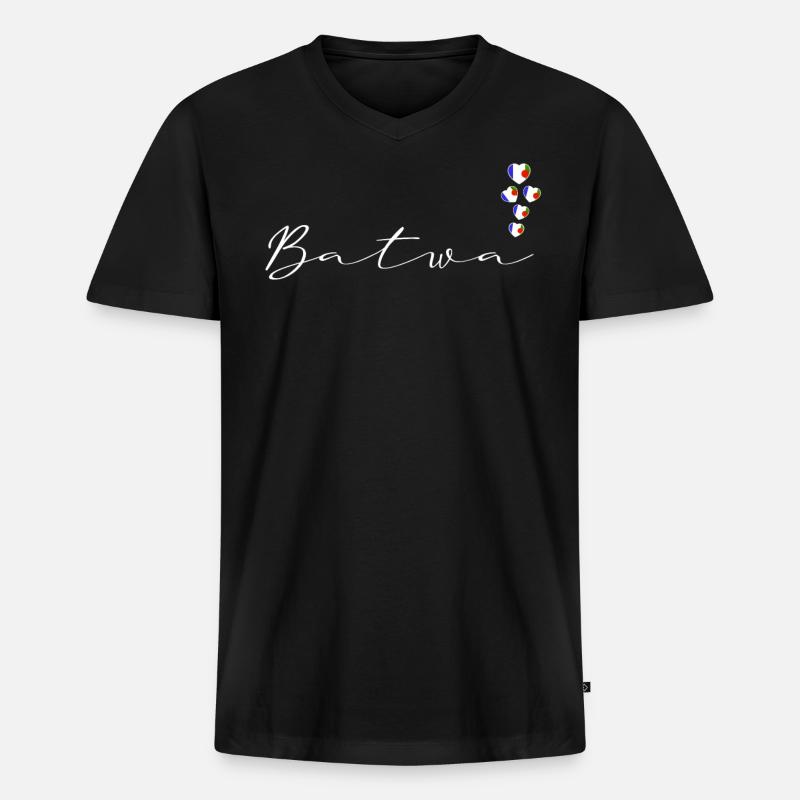 Batwa - Männer Premium Bio T-Shirt mit V-Ausschnitt - Schwarz