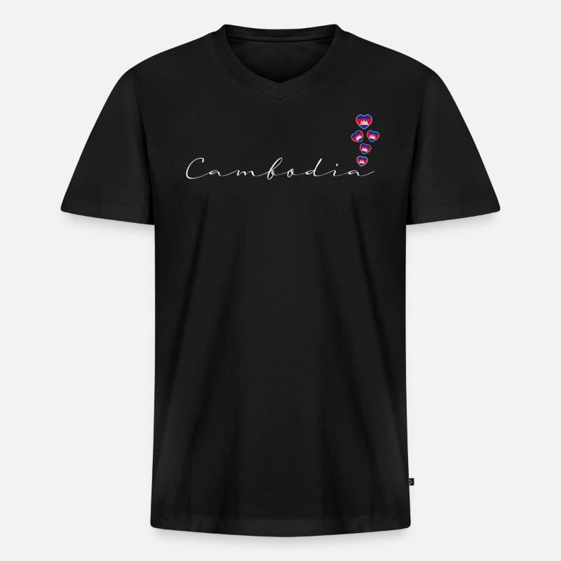 Kambodscha - Männer Premium Bio T-Shirt mit V-Ausschnitt - Schwarz