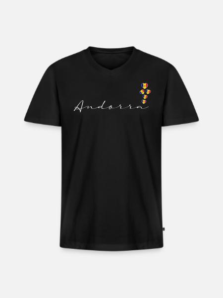 Andorra - Men's Premium Organic T-shirt with V-neck - black