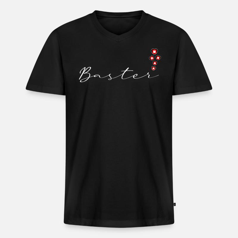 Baster - Männer Premium Bio T-Shirt mit V-Ausschnitt - Schwarz
