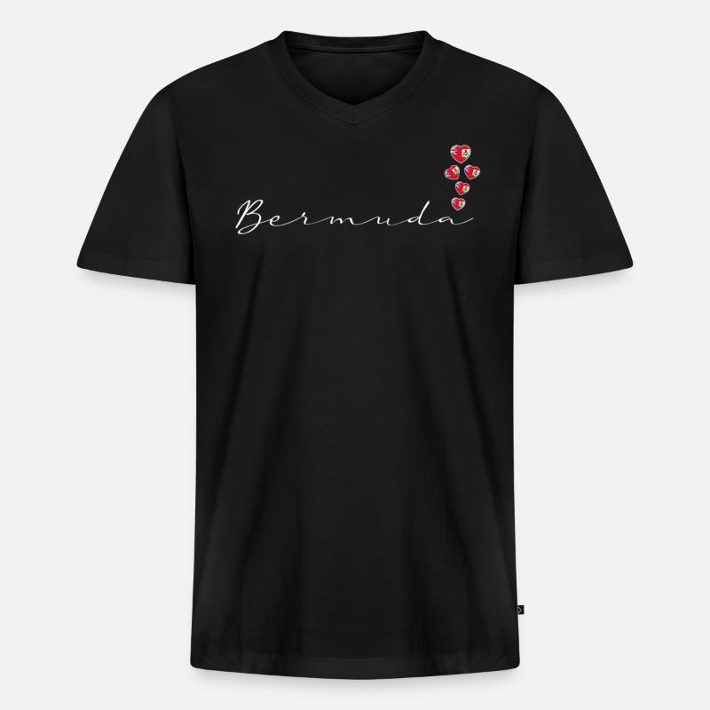 Bermuda - Männer Premium Bio T-Shirt mit V-Ausschnitt - Schwarz