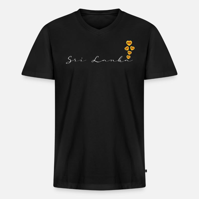 Sri Lanka - Männer Premium Bio T-Shirt mit V-Ausschnitt - Schwarz