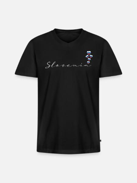 Slovenia - Men's Premium Organic T-shirt with V-neck - black