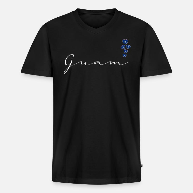 Guam - Männer Premium Bio T-Shirt mit V-Ausschnitt - Schwarz