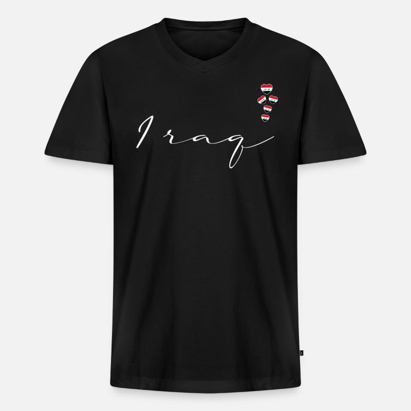 Irak - Männer Premium Bio T-Shirt mit V-Ausschnitt - Schwarz