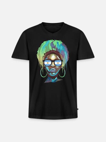 Argentina - Men's Premium Organic T-shirt with V-neck - black