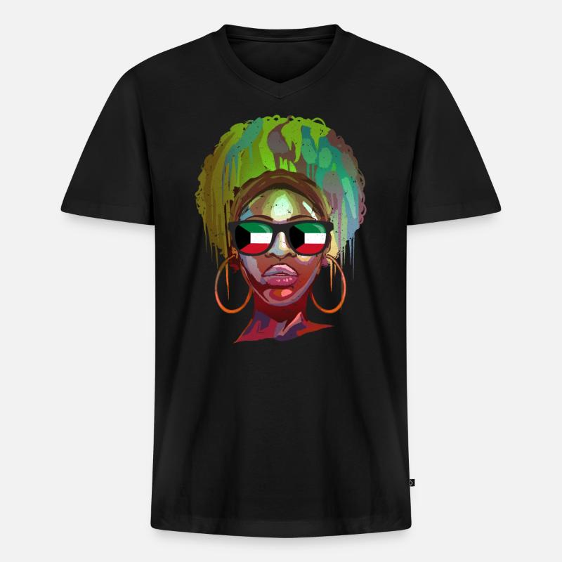 Kuwait - Männer Premium Bio T-Shirt mit V-Ausschnitt - Schwarz