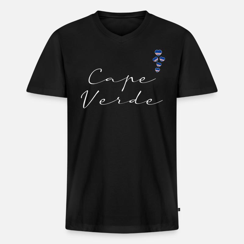 Kap Verde - Männer Premium Bio T-Shirt mit V-Ausschnitt - Schwarz