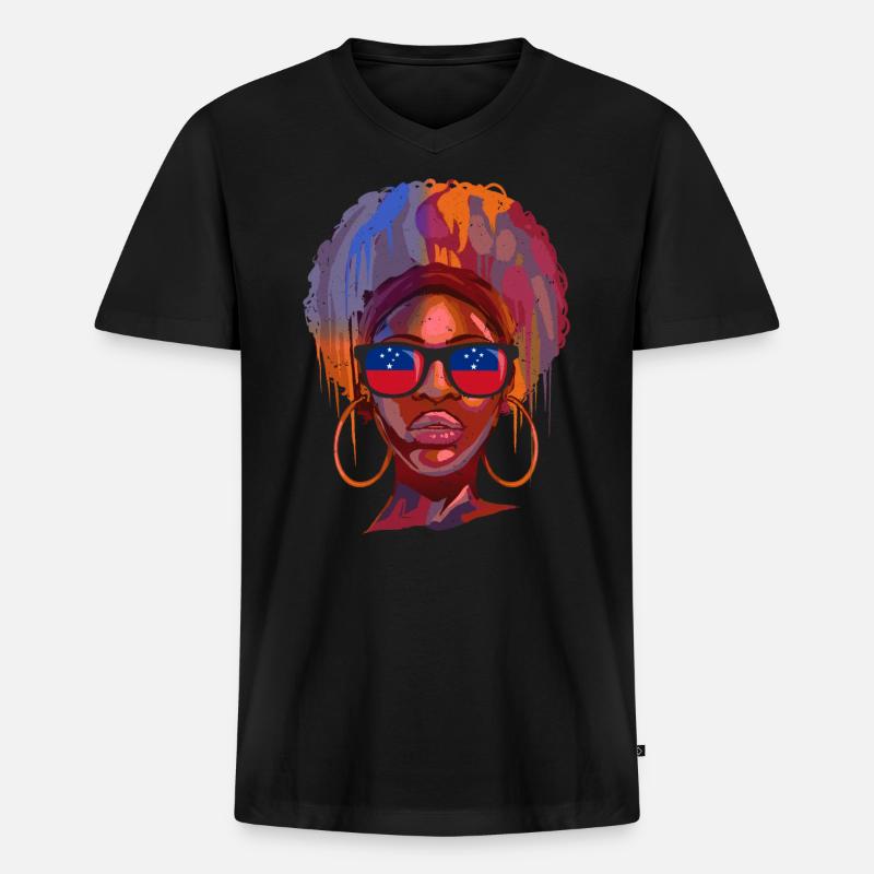 Samoa - Männer Premium Bio T-Shirt mit V-Ausschnitt - Schwarz