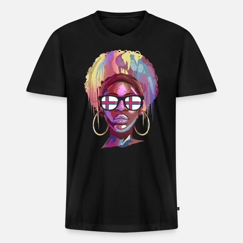 Färöer Inseln - Männer Premium Bio T-Shirt mit V-Ausschnitt - Schwarz