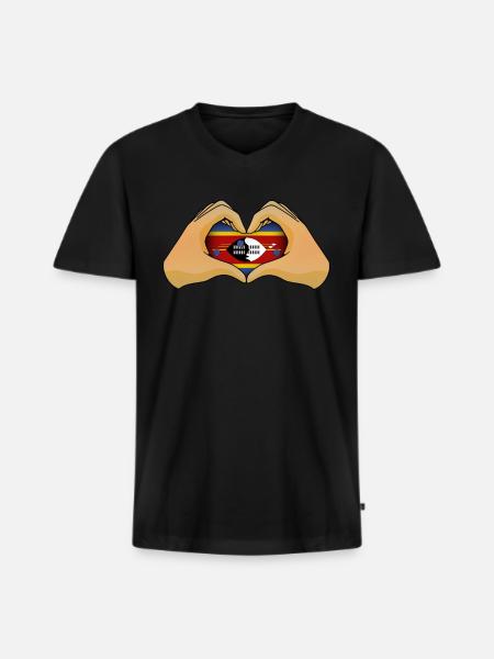 Swaziland - T-shirt encolure en V Premium bio Homme - noir