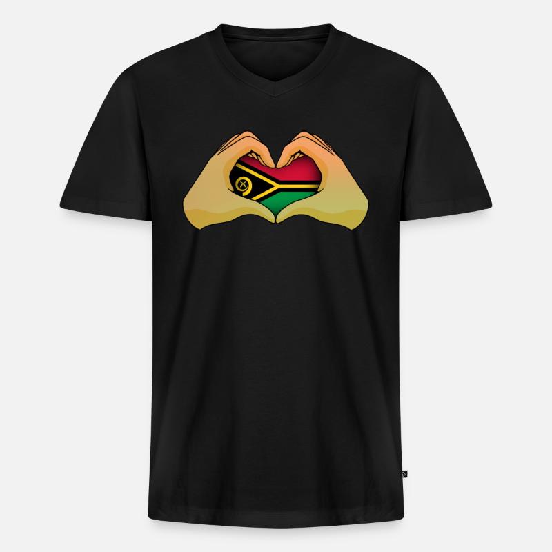 Vanuatu - Männer Premium Bio T-Shirt mit V-Ausschnitt - Schwarz