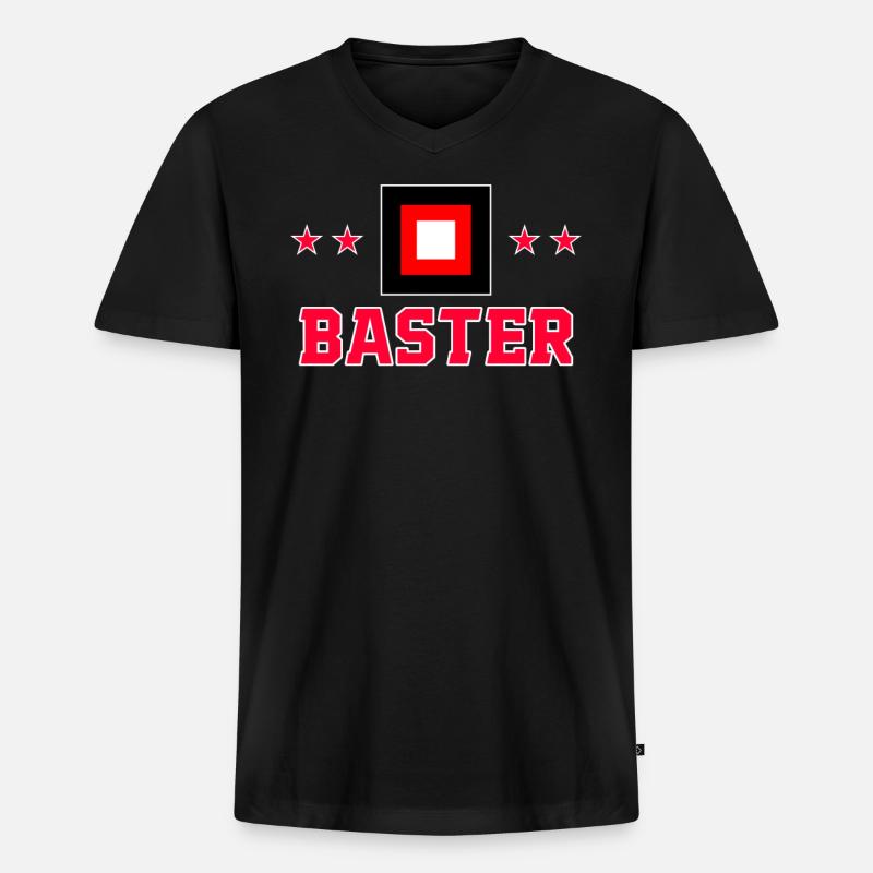 Baster - Männer Premium Bio T-Shirt mit V-Ausschnitt - Schwarz