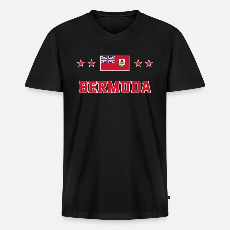 Bermuda - Männer Premium Bio T-Shirt mit V-Ausschnitt - Schwarz