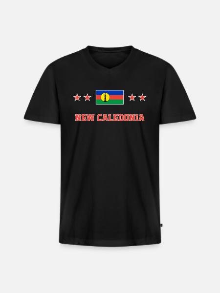 New Caledonia - Men's Premium Organic T-shirt with V-neck - black
