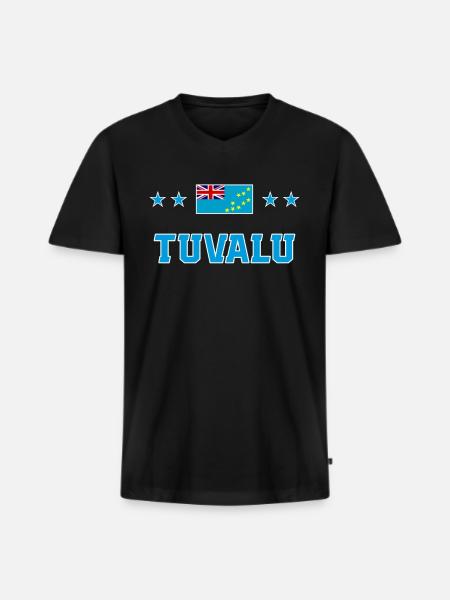 Tuvalu - Men's Premium Organic T-shirt with V-neck - black