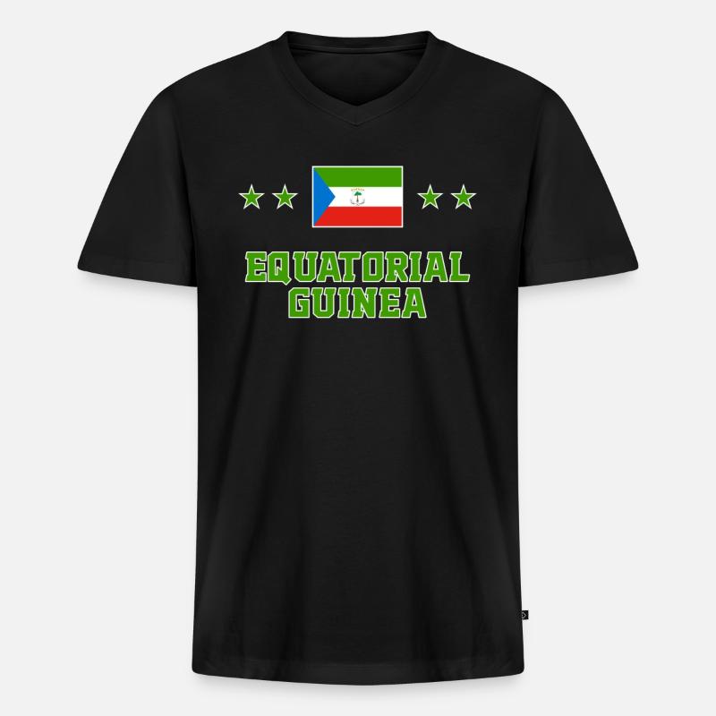 Äquatorialguinea - Männer Premium Bio T-Shirt mit V-Ausschnitt - Schwarz