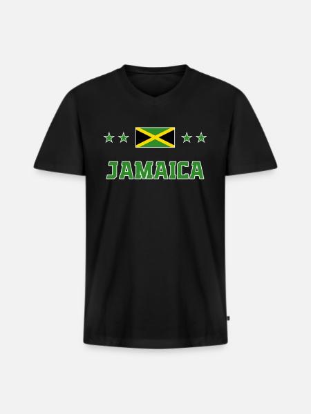 Jamaïque - T-shirt encolure en V Premium bio Homme - noir
