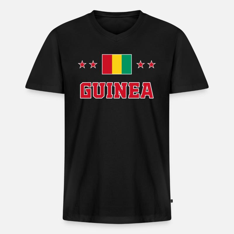 Guinea - Männer Premium Bio T-Shirt mit V-Ausschnitt - Schwarz