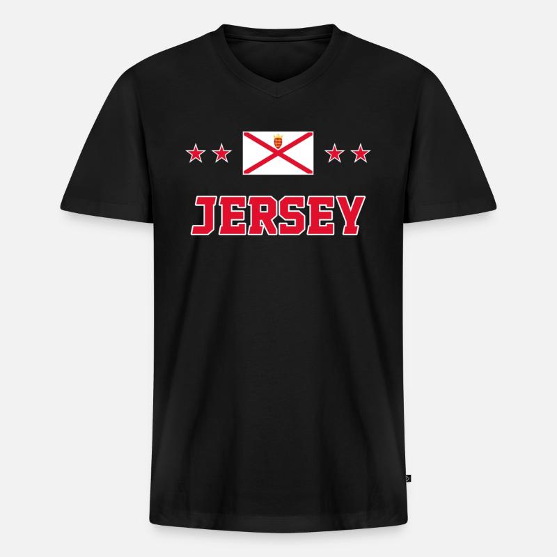 Jersey - Männer Premium Bio T-Shirt mit V-Ausschnitt - Schwarz