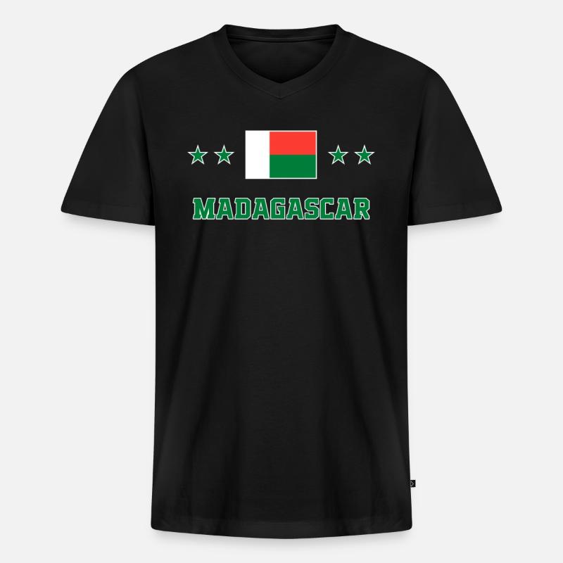 Madagaskar - Männer Premium Bio T-Shirt mit V-Ausschnitt - Schwarz