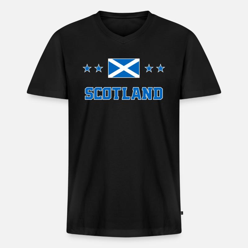 Schottland - Männer Premium Bio T-Shirt mit V-Ausschnitt - Schwarz