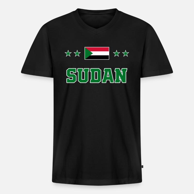 Sudan - Männer Premium Bio T-Shirt mit V-Ausschnitt - Schwarz