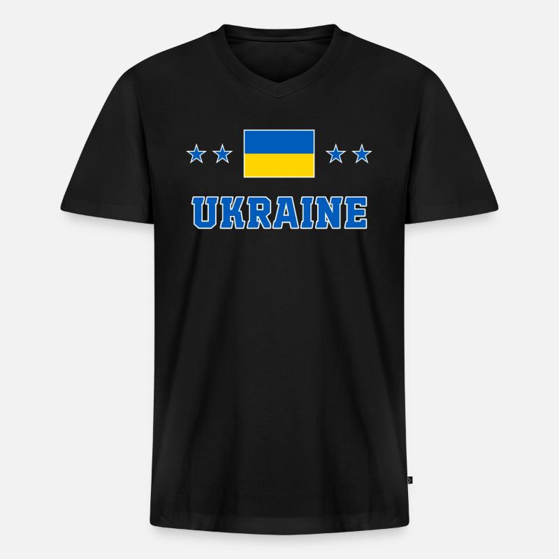 Ukraine - Männer Premium Bio T-Shirt mit V-Ausschnitt - Schwarz