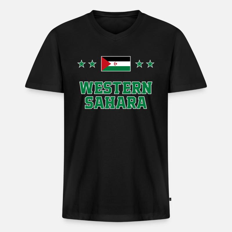 Westsahara - Männer Premium Bio T-Shirt mit V-Ausschnitt - Schwarz