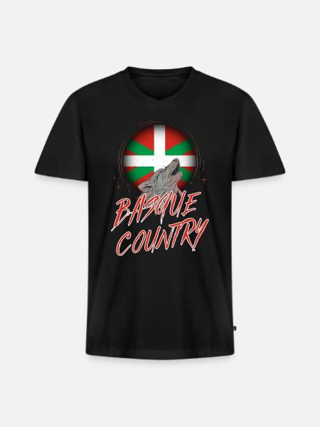 Basque Country - Men's Premium Organic T-shirt with V-neck - black
