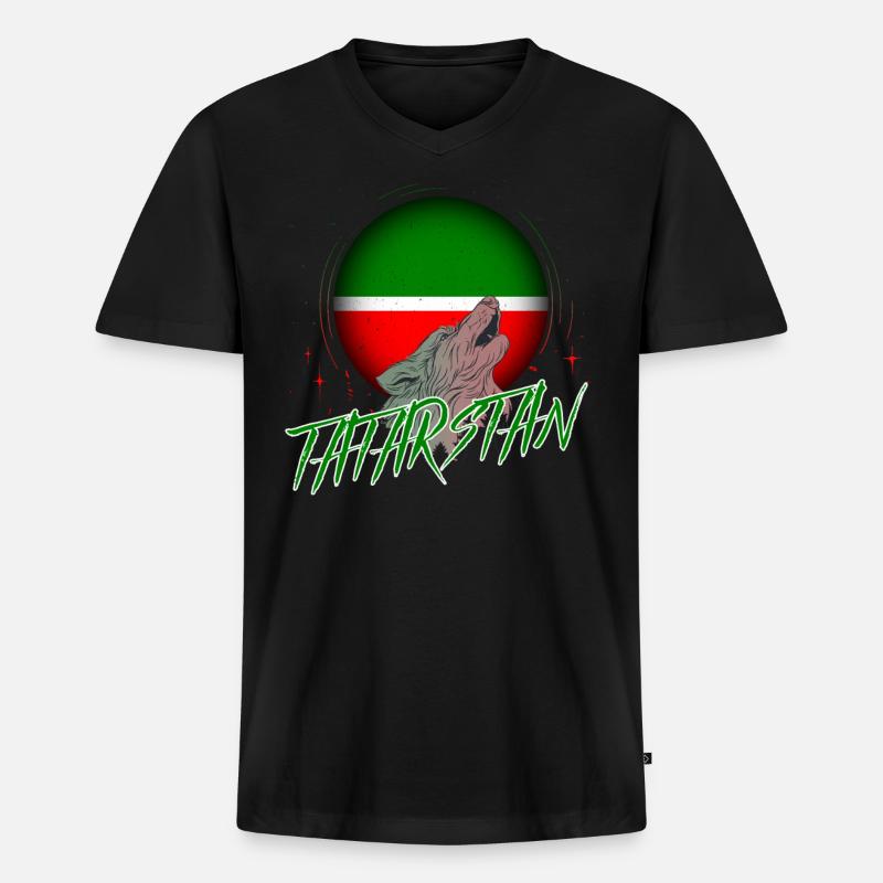 Tatarstan - Männer Premium Bio T-Shirt mit V-Ausschnitt - Schwarz