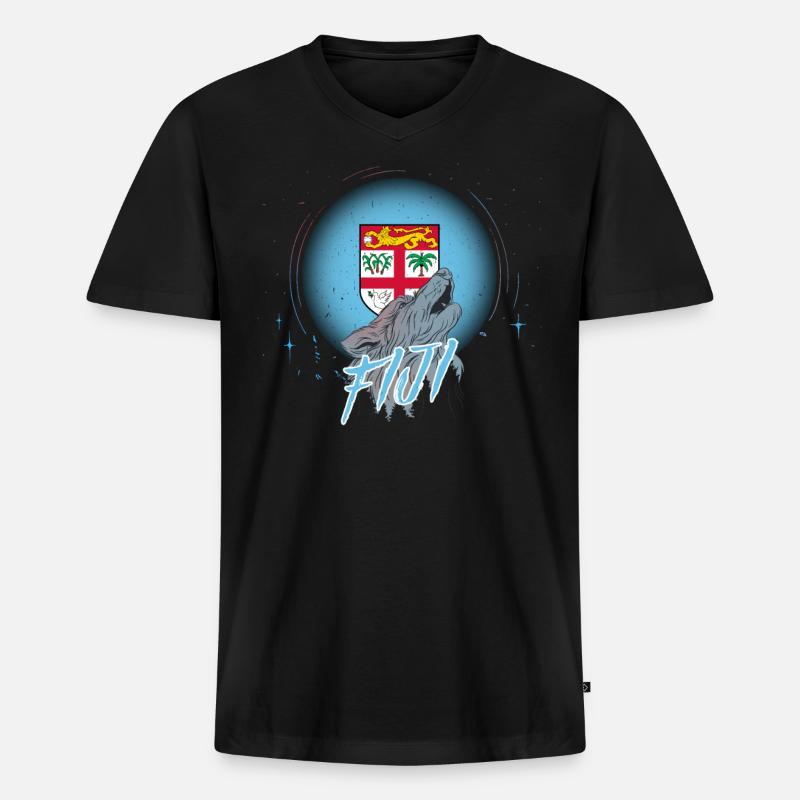 Fidschi - Männer Premium Bio T-Shirt mit V-Ausschnitt - Schwarz