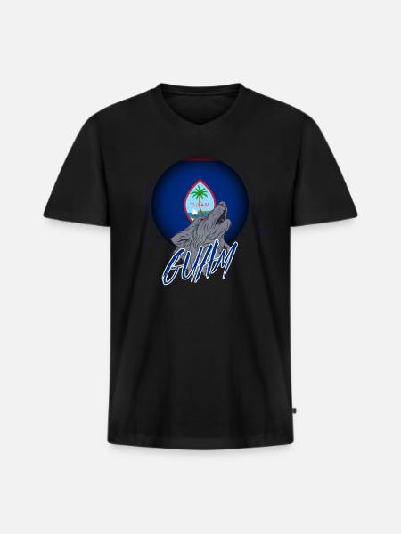 Guam - Men's Premium Organic T-shirt with V-neck - black
