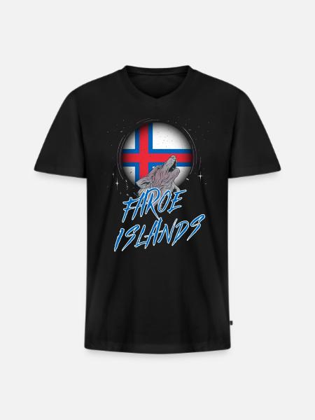 Faroe Islands - Men's Premium Organic T-shirt with V-neck - black