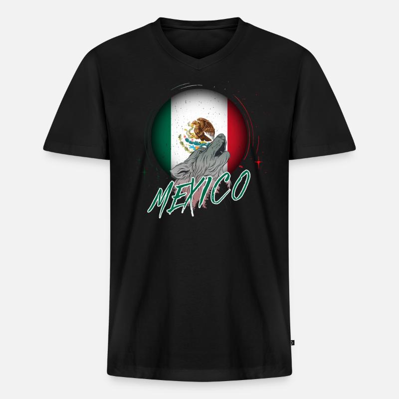 Mexiko - Männer Premium Bio T-Shirt mit V-Ausschnitt - Schwarz