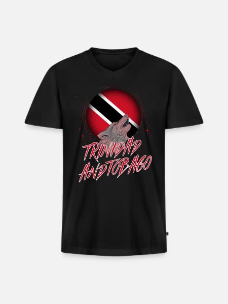 Trinité et Tobago - T-shirt encolure en V Premium bio Homme - noir