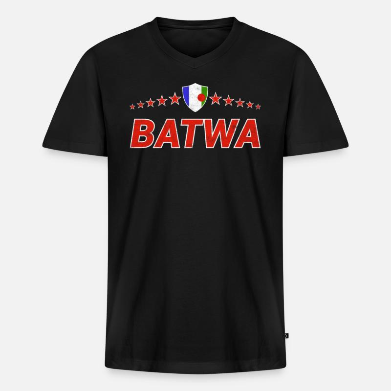 Batwa - Männer Premium Bio T-Shirt mit V-Ausschnitt - Schwarz