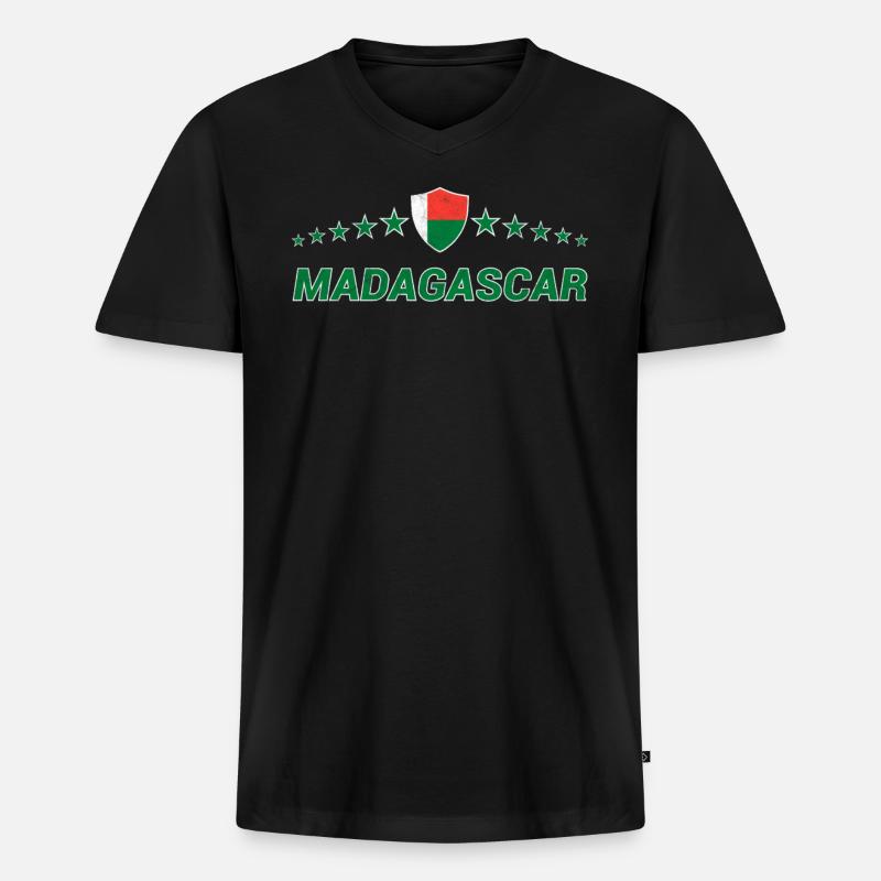Madagaskar - Männer Premium Bio T-Shirt mit V-Ausschnitt - Schwarz