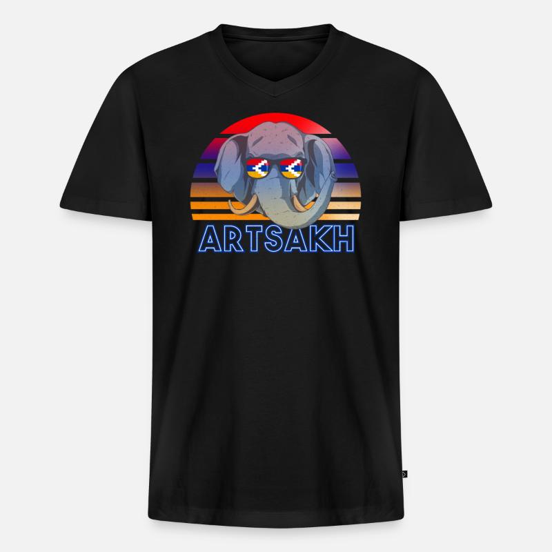 Arzach - Männer Premium Bio T-Shirt mit V-Ausschnitt - Schwarz