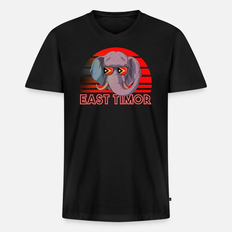 Osttimor - Männer Premium Bio T-Shirt mit V-Ausschnitt - Schwarz