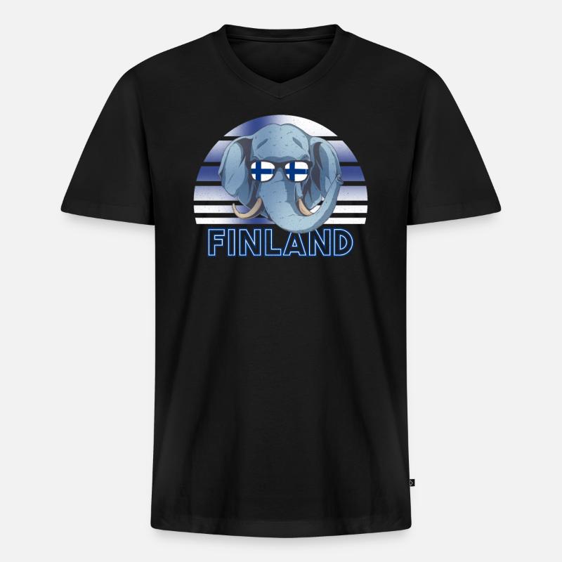 Finnland - Männer Premium Bio T-Shirt mit V-Ausschnitt - Schwarz