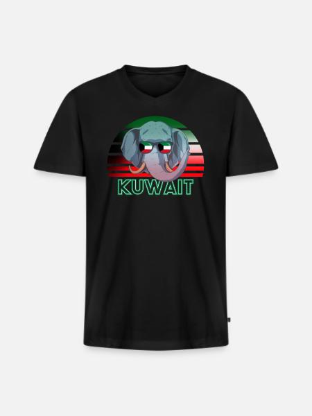 Kuwait - Men's Premium Organic T-shirt with V-neck - black
