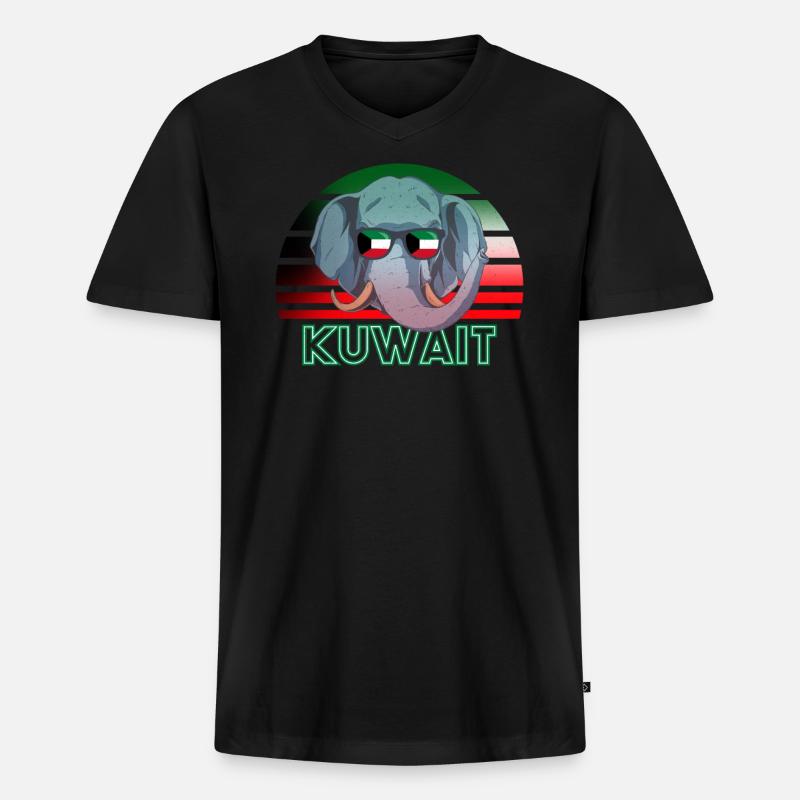 Kuwait - Männer Premium Bio T-Shirt mit V-Ausschnitt - Schwarz