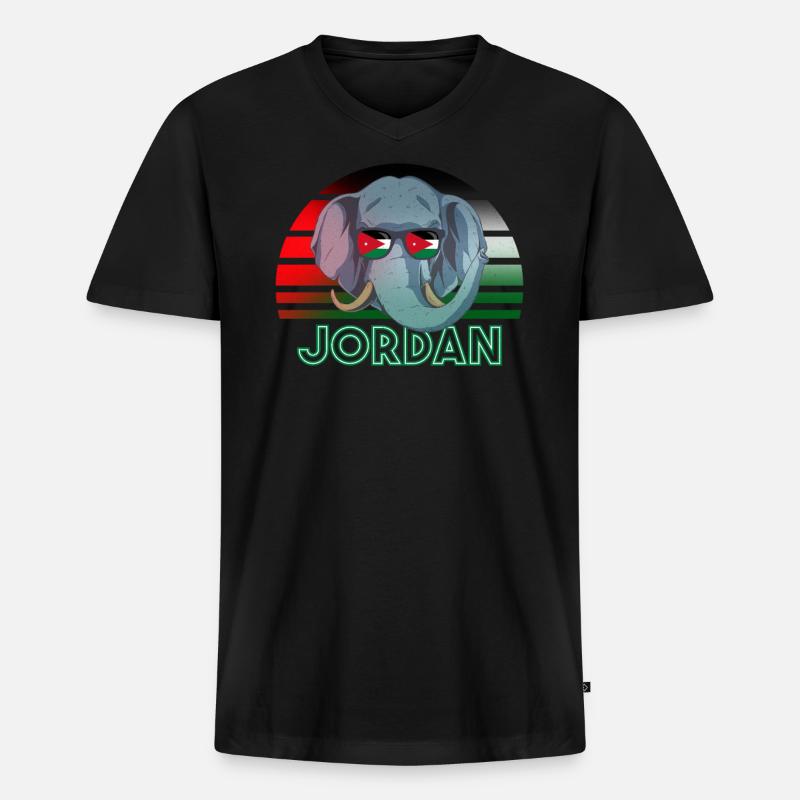 Jordanien - Männer Premium Bio T-Shirt mit V-Ausschnitt - Schwarz