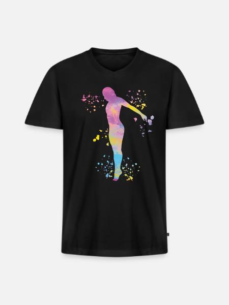 Turmspringen Synchronspringen Kunstspringen - Männer Premium Bio T-Shirt mit V-Ausschnitt - Schwarz