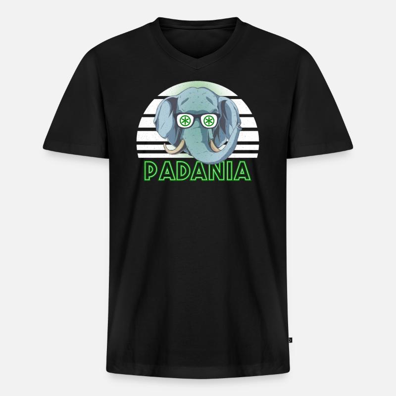 Padanien - Männer Premium Bio T-Shirt mit V-Ausschnitt - Schwarz