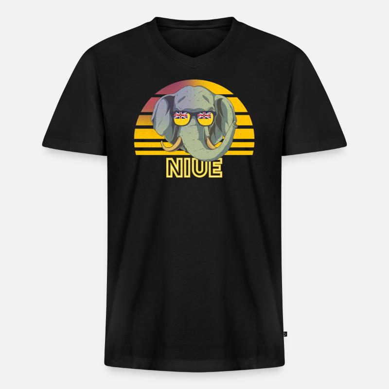 Niue - Männer Premium Bio T-Shirt mit V-Ausschnitt - Schwarz