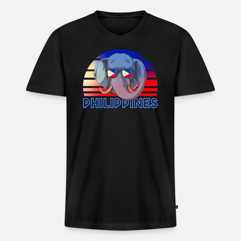 Philippinen - Männer Premium Bio T-Shirt mit V-Ausschnitt - Schwarz