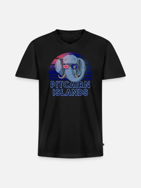 Pitcairn Islands - Men's Premium Organic T-shirt with V-neck - black
